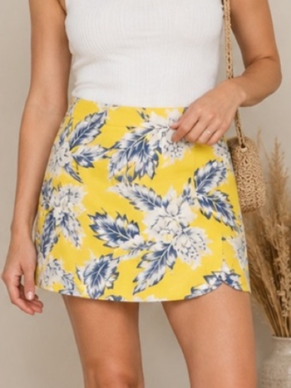 Motel Floral Mini Skirt